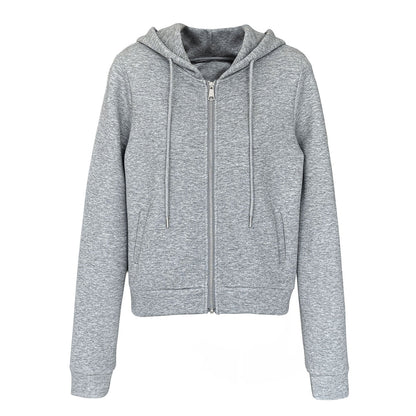 Korean hooded short zipper sports sweater women's early spring new casual versatile jacket