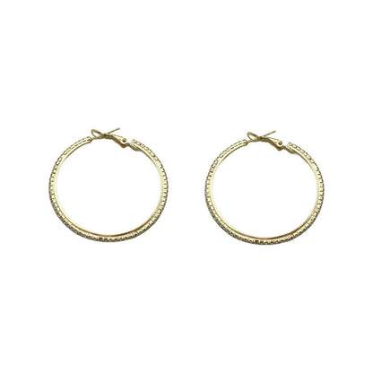 925 Silver Needle Korea Dongdaemun Full Diamond Large Earrings Metal Circle Earrings 2025 Minimalist Ear Jewelry