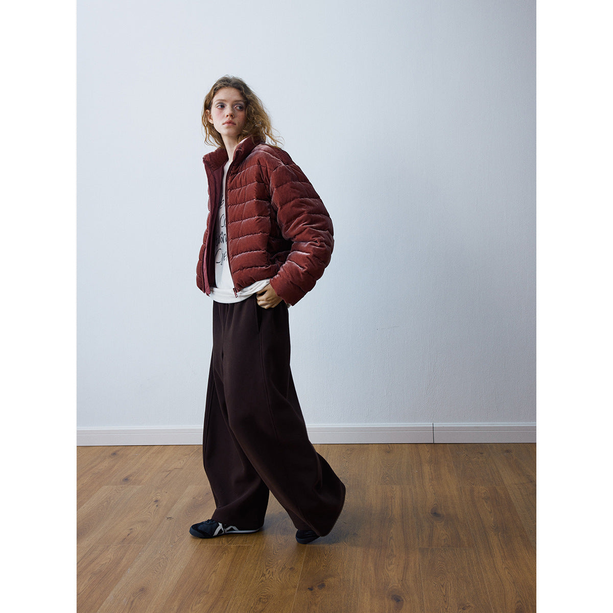 Winter new casual white duck down mulberry silk down stand-up collar down jacket