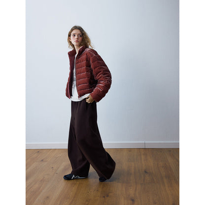 Winter new casual white duck down mulberry silk down stand-up collar down jacket