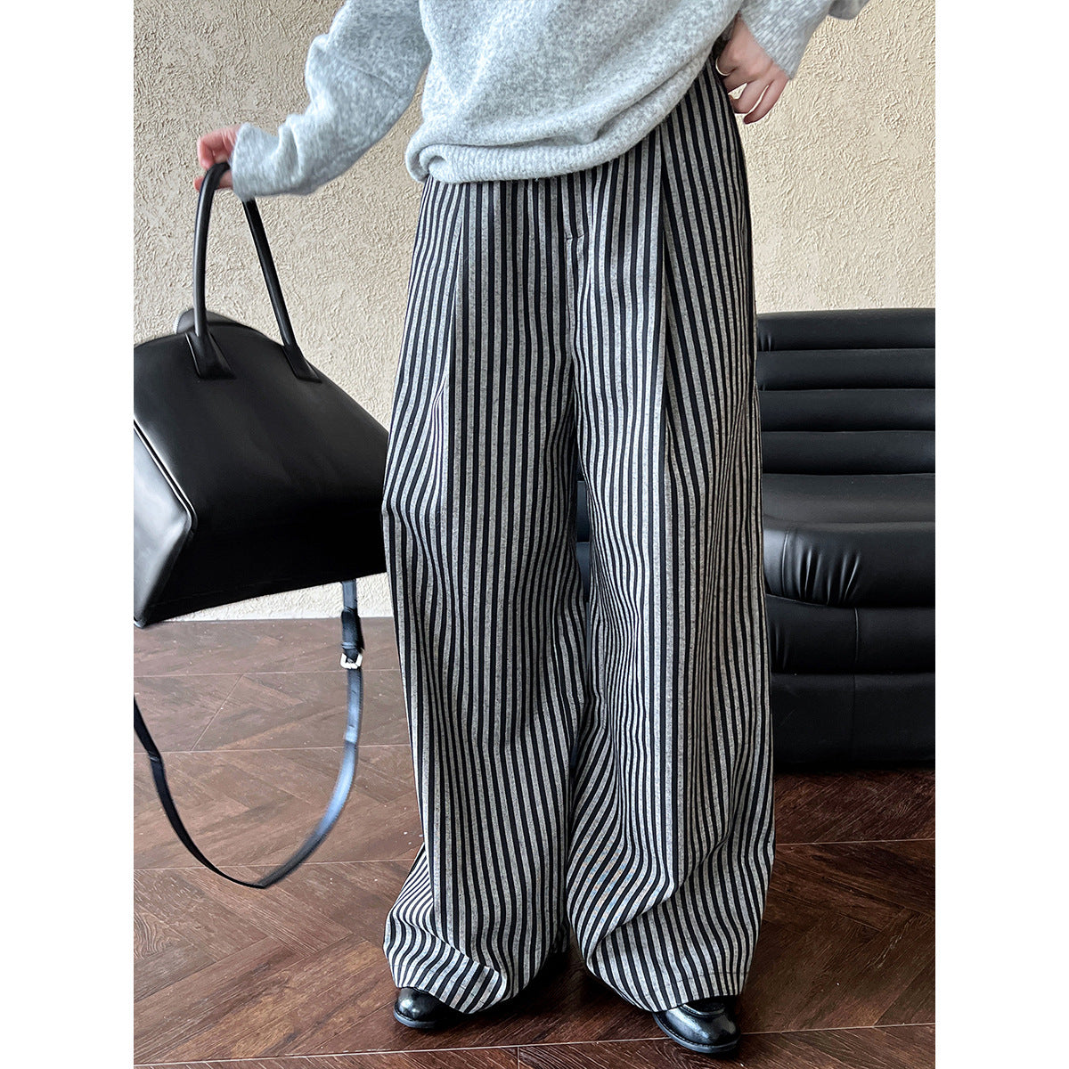 Vintage slack mopping wide-leg pants