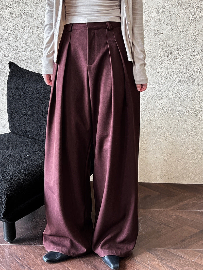 Drape Wide Leg Floor Mopping Suit Pants