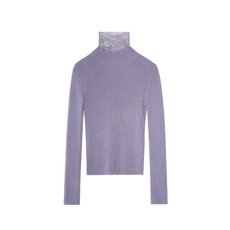 Half-height crew neck sweater