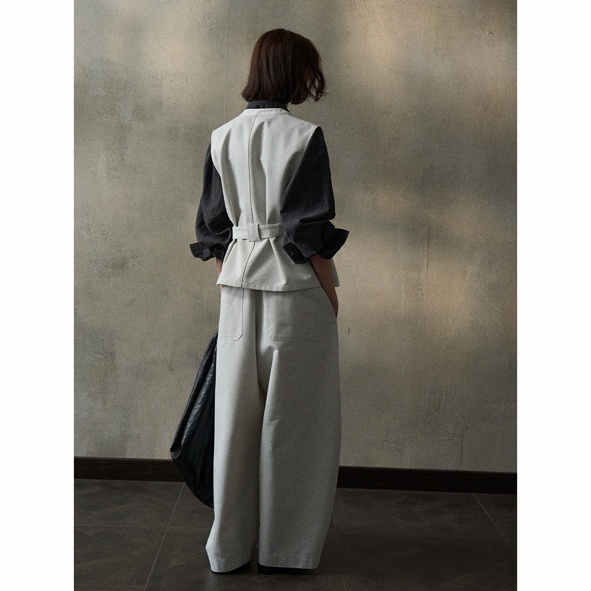 Denim style commuter scimitar pants spring new mid-low waist casual versatile and thin denim