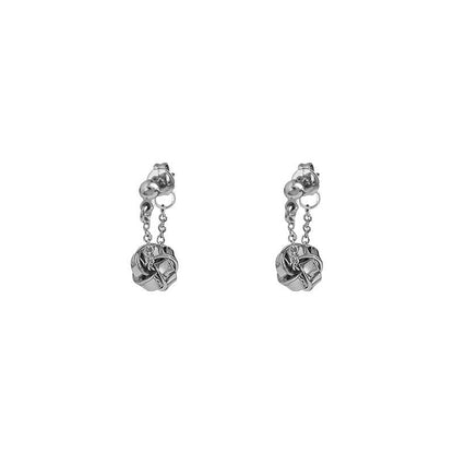 French retro high-end earrings women's light luxury niche earrings exquisite simple sterling silver versatile temperament earrings earrings