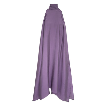 French high-end Tencel streamer halterneck dress women's summer resort style off-the-shoulder fairy dress