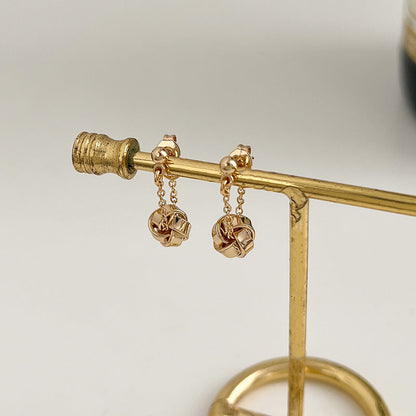 French retro high-end earrings women's light luxury niche earrings exquisite simple sterling silver versatile temperament earrings earrings
