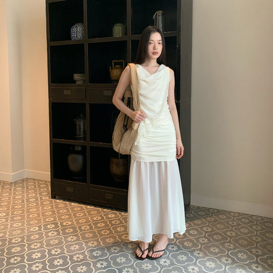Gentle and advanced temperament swinging collar sleeveless fashion suit