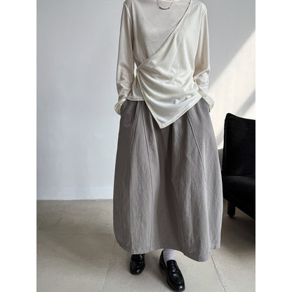 New loose and thin versatile flower bud a word medium and long dress