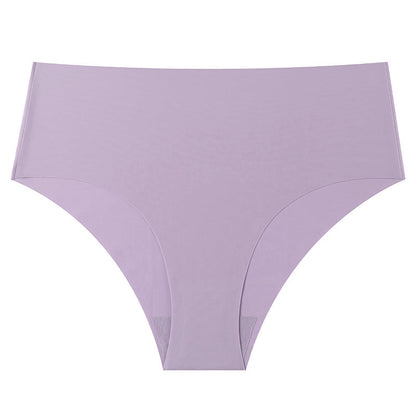Mid-waist large-size women's briefs, seamless ice silk pants, breathable and quick-drying nylon panties for women
