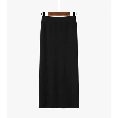 French soft waxy medium and long knitted skirt