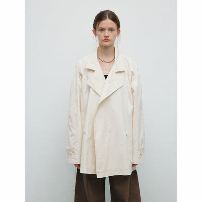 Spring new casual turtleneck fine twill lace-up cotton brocade medium and long trench coat
