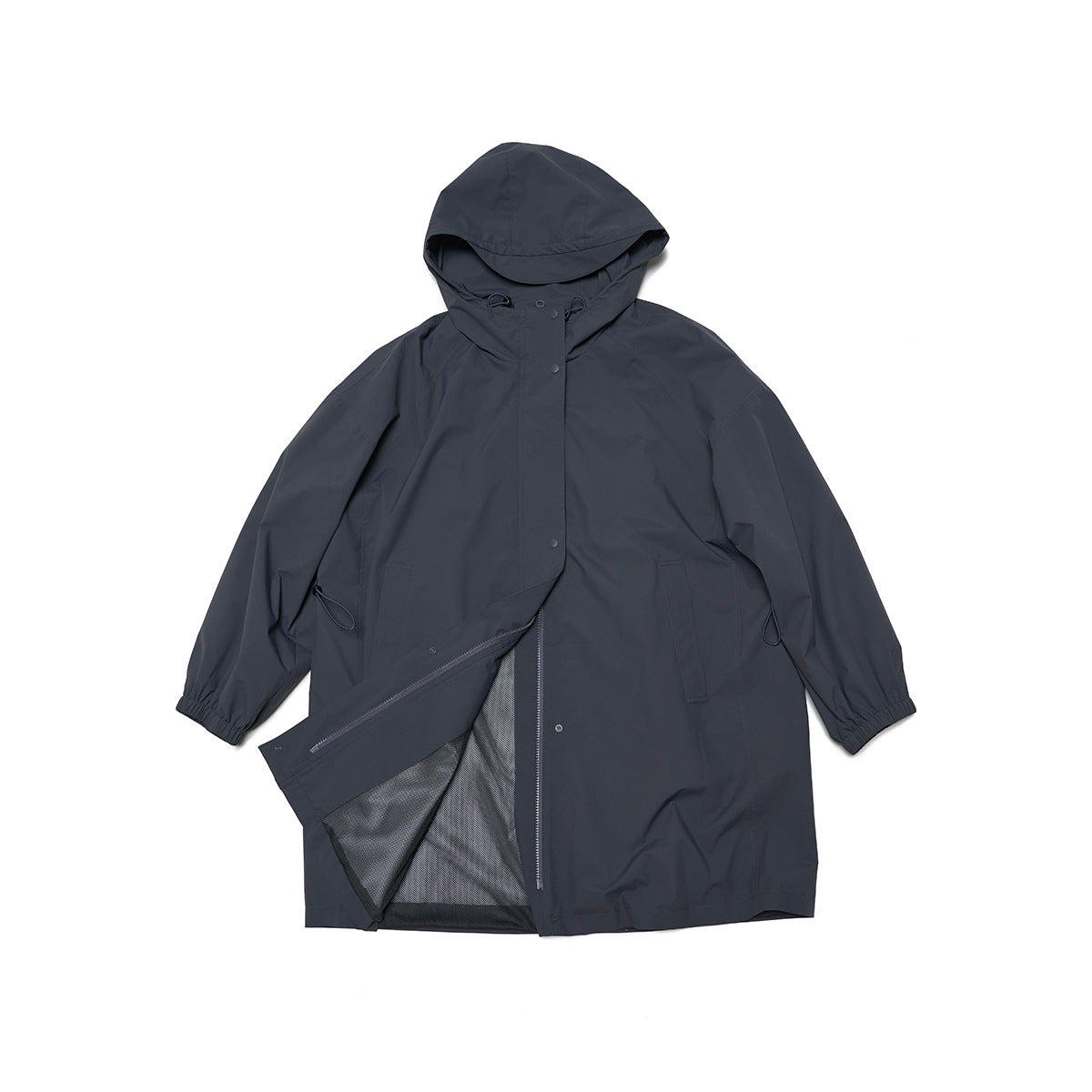 Autumn new casual three-proof hooded loose drawstring long charge jacket
