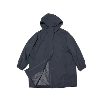 Autumn new casual three-proof hooded loose drawstring long charge jacket