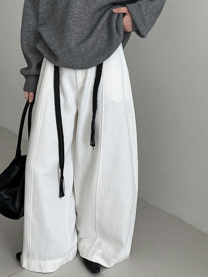 Korean casual loose and drape loose wide-leg pants women's autumn new belt versatile trousers