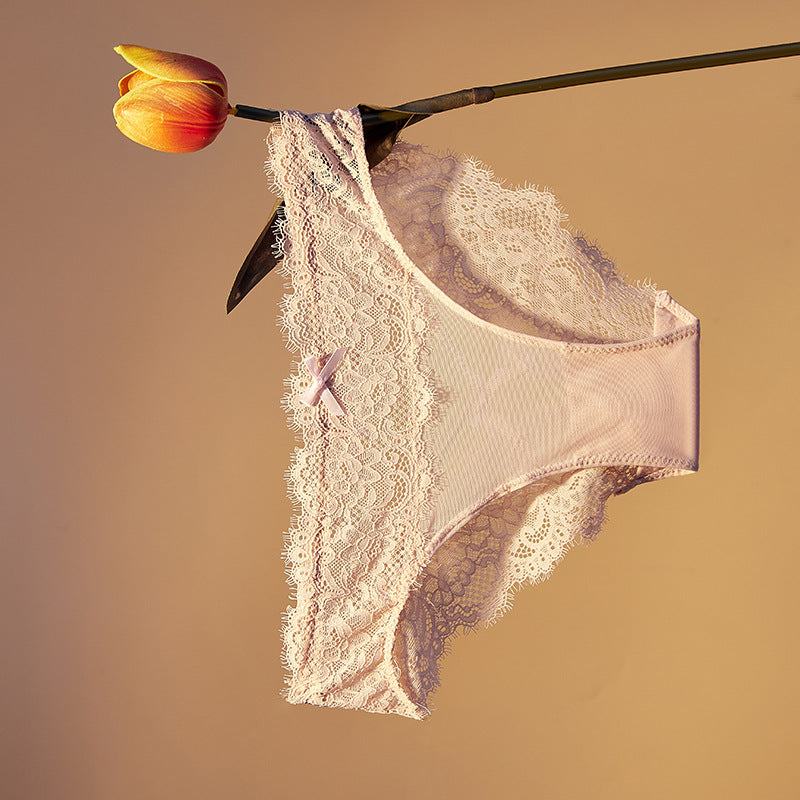 Underwear Factory Low Waist Sexy Ladies Underwear Lace Sexy Panties Cross Thong Breathable Seduction Female