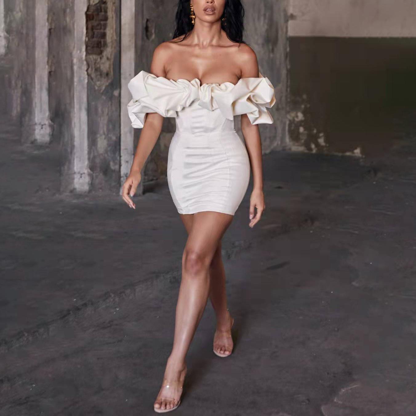 Off-Shoulder Ruffle Mini Dress