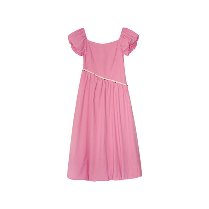 Square Neck Bubble Sleeve Maxi Dress