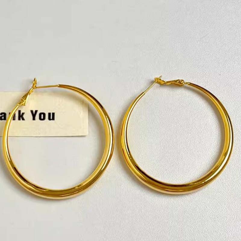 Light luxury niche design high-end earrings, circle earrings.