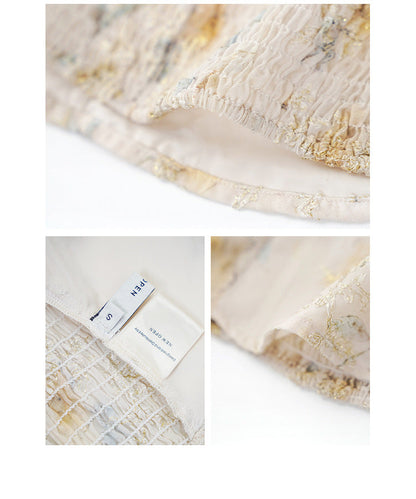 Sweet age reduction two wear ruffle leaf edge splicing floral shirt