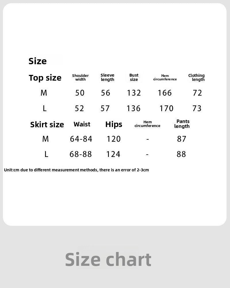 Premium temperament hollow lace embroidered top + skirt