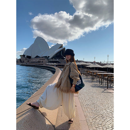 Lapel Long Sleeve Lace Stitching Short Jacket