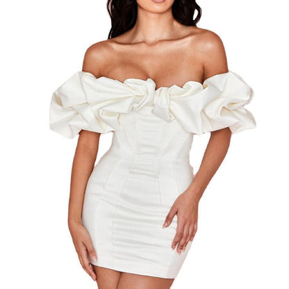 Off-Shoulder Ruffle Mini Dress