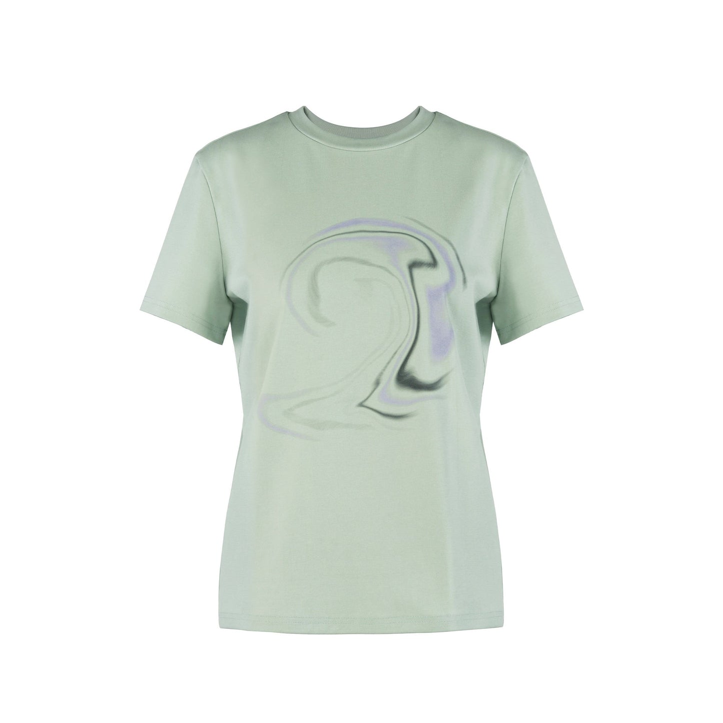 Tencel cotton ripple print short-sleeved T-shirt