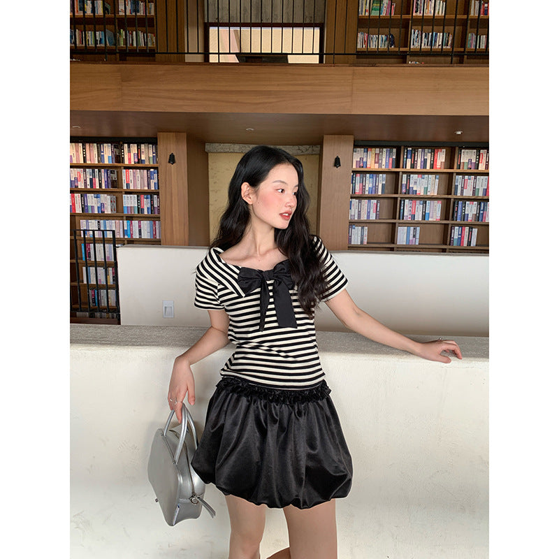 Sweet age-reducing bud skirt high waist temperament puffy skirt