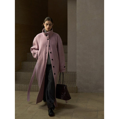 Winter commuter design stand-up collar double-breasted double-sided wool coat jacket