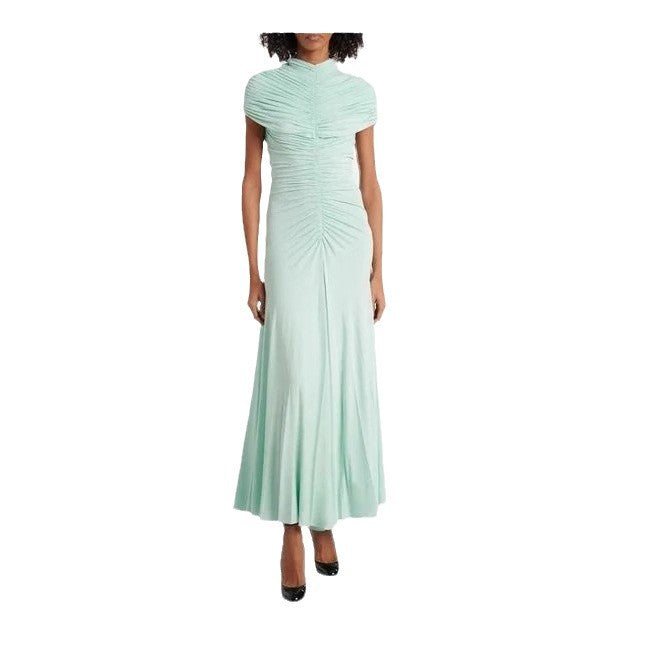 Temperament Crew Neck Pleated Dress Fashion INS Vacation Style Long Dress