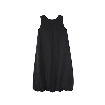 Korean sweet age-reducing lace-up halter sleeveless crew neck dress
