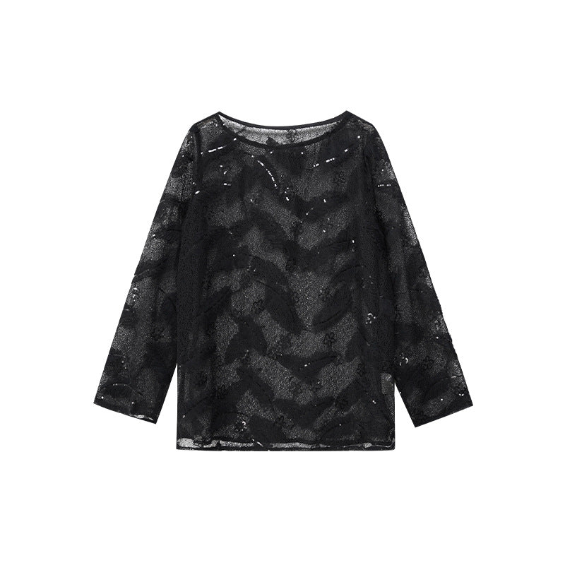 Sheer Feather Lace Top