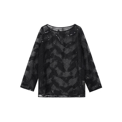 Sheer Feather Lace Top