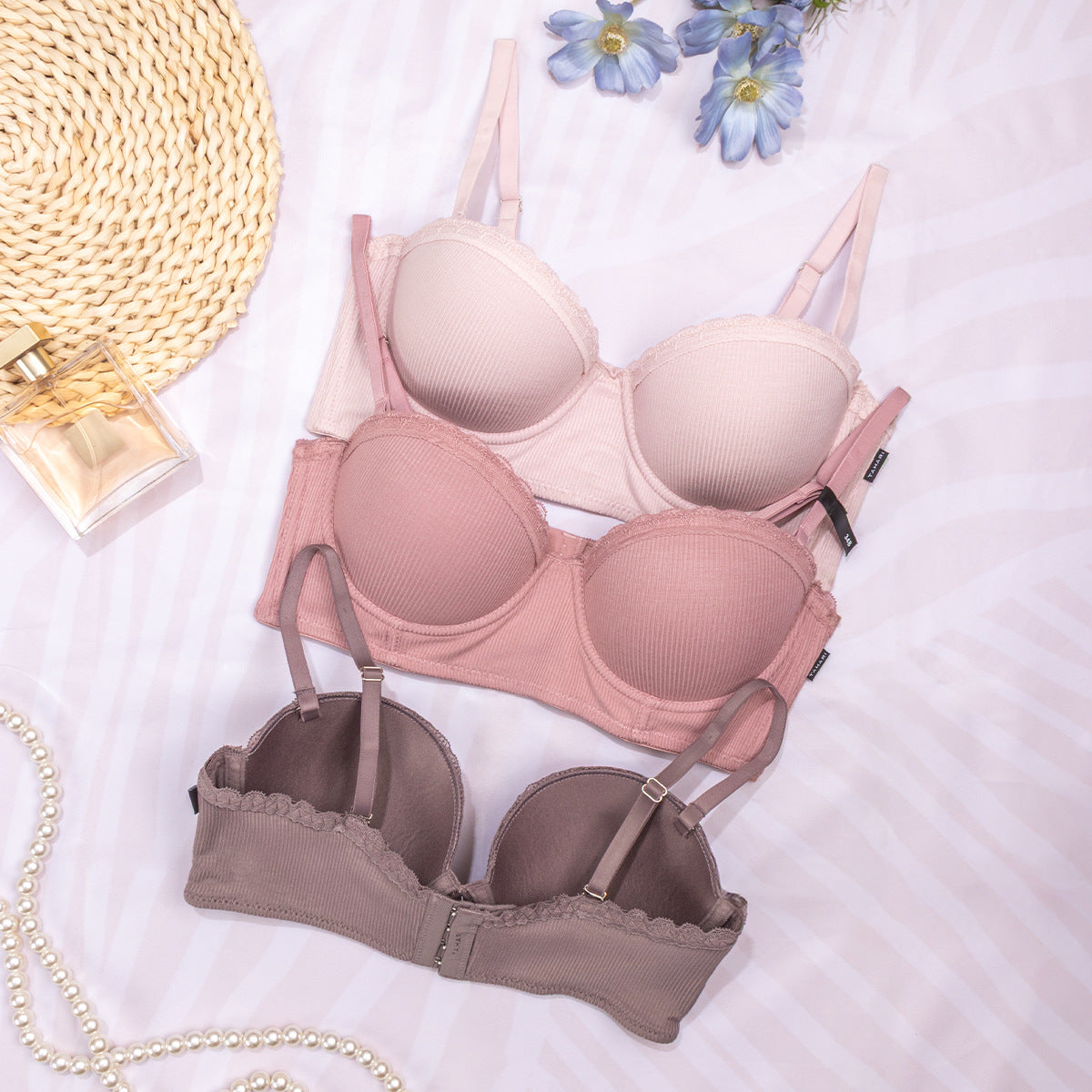 Women's bra gathering adjustment type upper support comfortable anti-sagging large chest small underwear