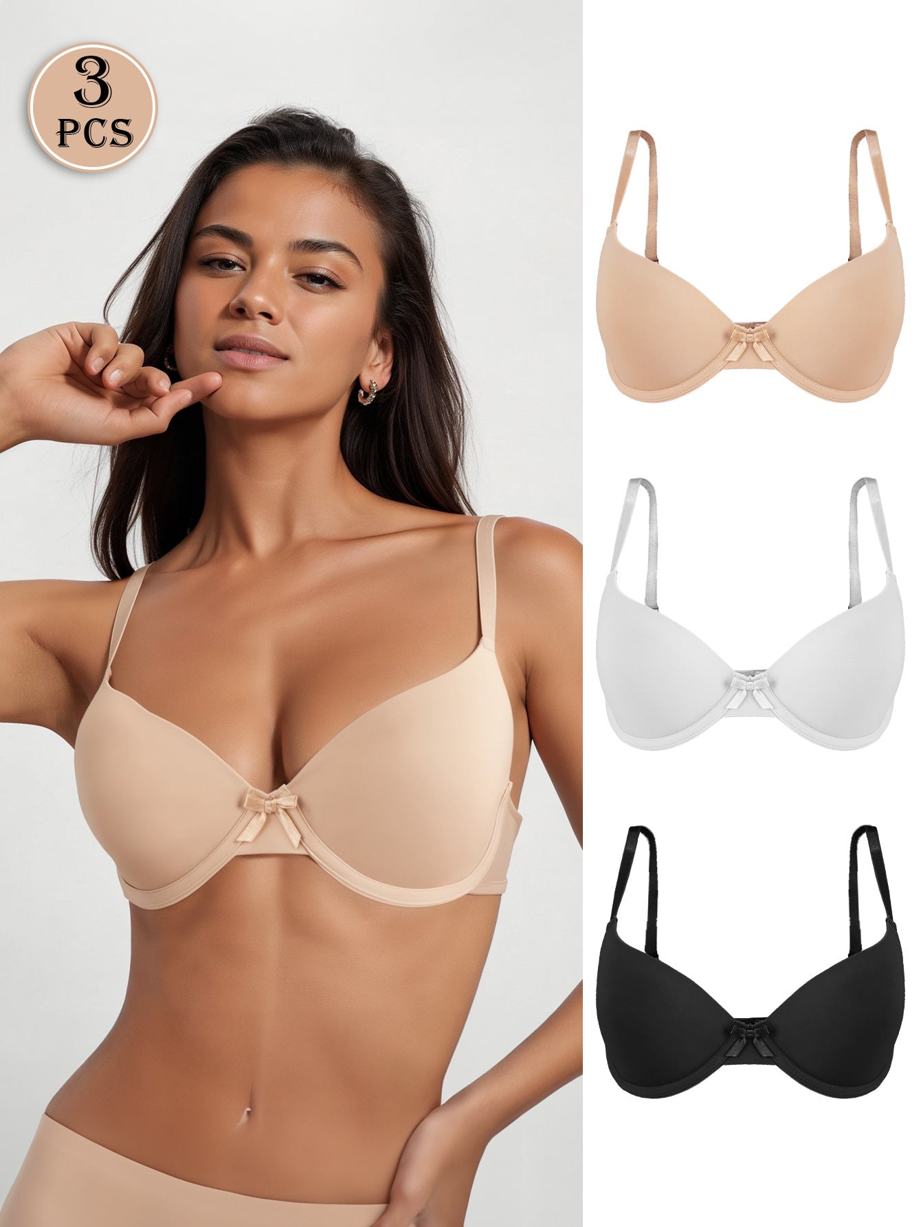 Big breasted underwear with steel ring bra anti-sagging gathering upper support bra large size bra