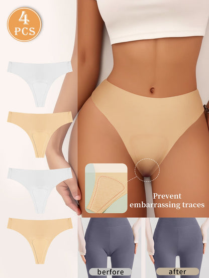Ice silk seamless anti-embarrassment low-rise underwear sports yoga anti-embarrassment line underwear women's new models