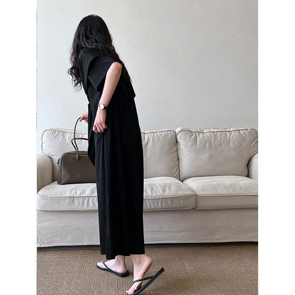 Casual simple shawl dress women's summer new lazy wind covering meat and showing thinness T-shirt long skirt