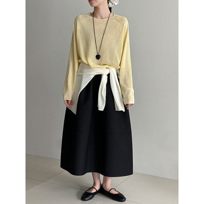 Commuting high-end bud skirt for women, elastic waist covering hips and thin A-shaped skirt in early spring