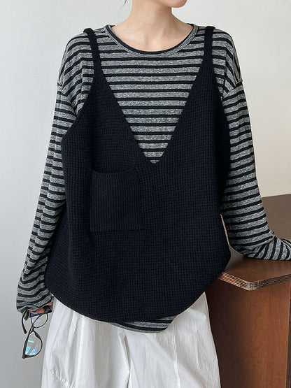 Retro Lazy Wind Knitted Vest Women's Autumn New V-Neck Loose Sleeveless Vest