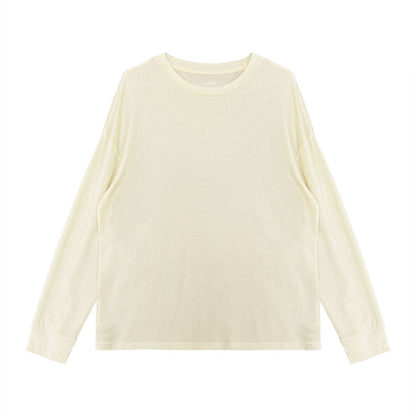Minimal drape Tencel long-sleeved T-shirt women's autumn new round neck basic versatile bottoming shirt top