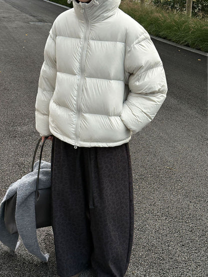 White duck down jacket women's new winter hooded warm fluffy down jacket