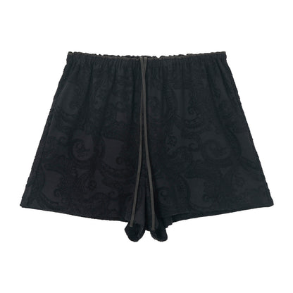 Spring new design Modal wool retro cashew flower texture shorts