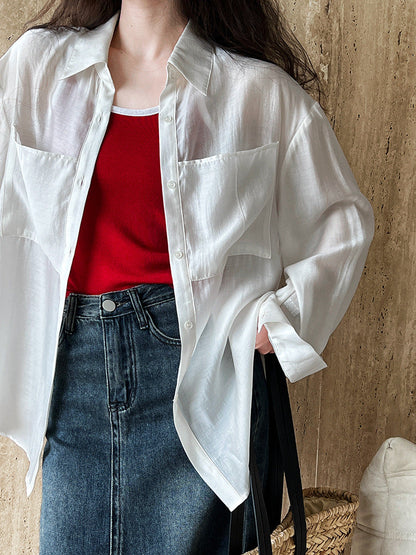 Summer micro-perspective hazy high-end thin cardigan