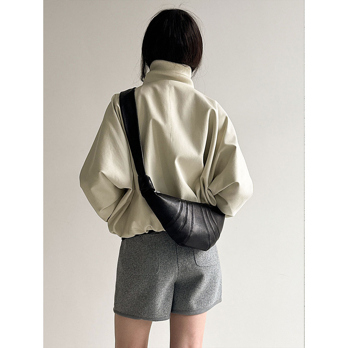 Korean stand-up collar threaded splicing short jacket women's spring new thin splicing high-end jacket