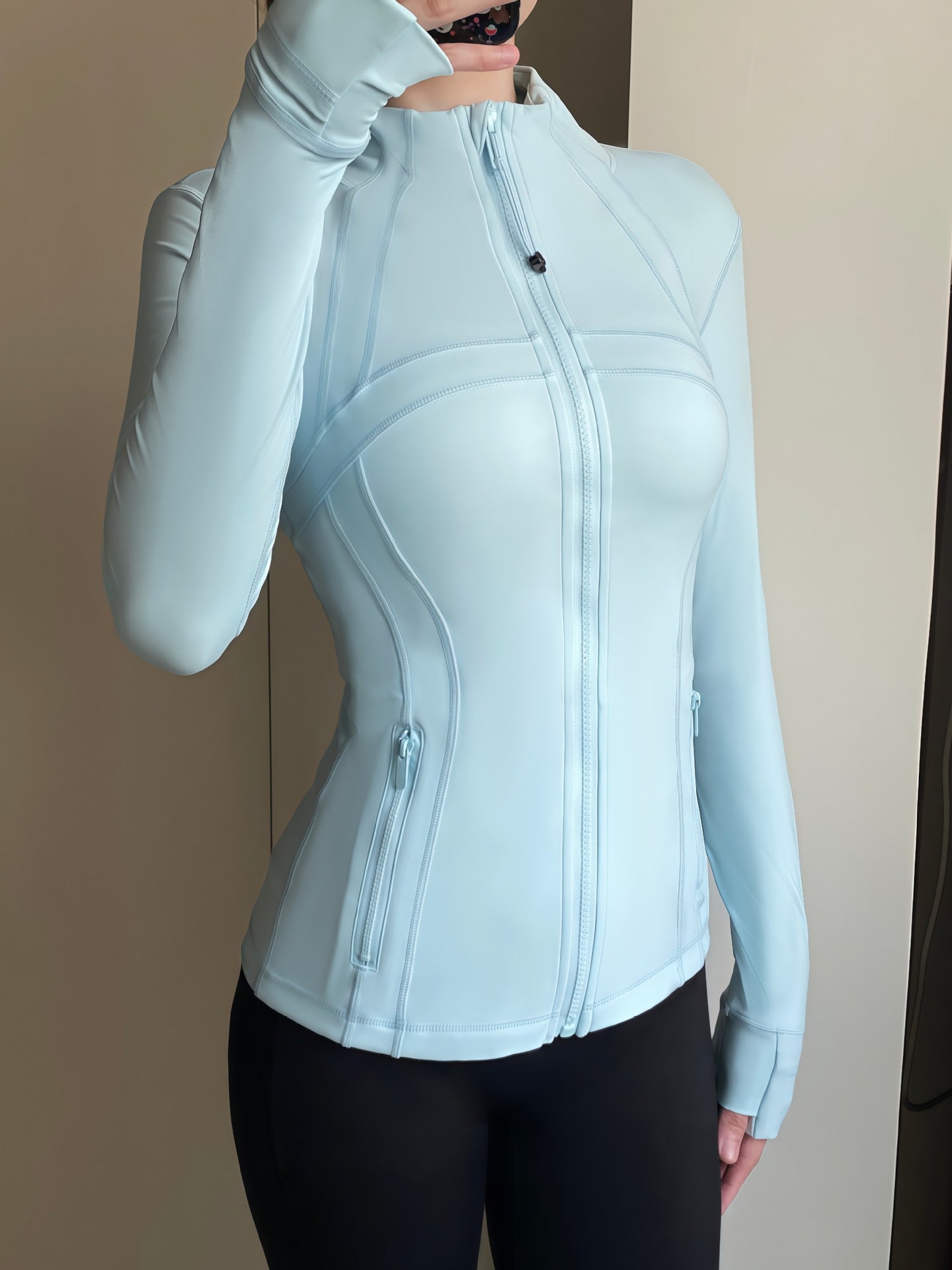 Yoga Jacket Women Long Sleeve Zip-Up Breathable Sports Fitness Top