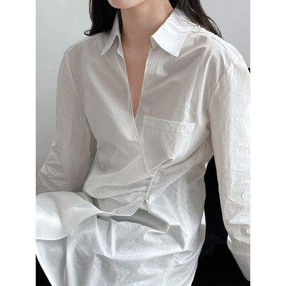 Irregular V-neck shirt