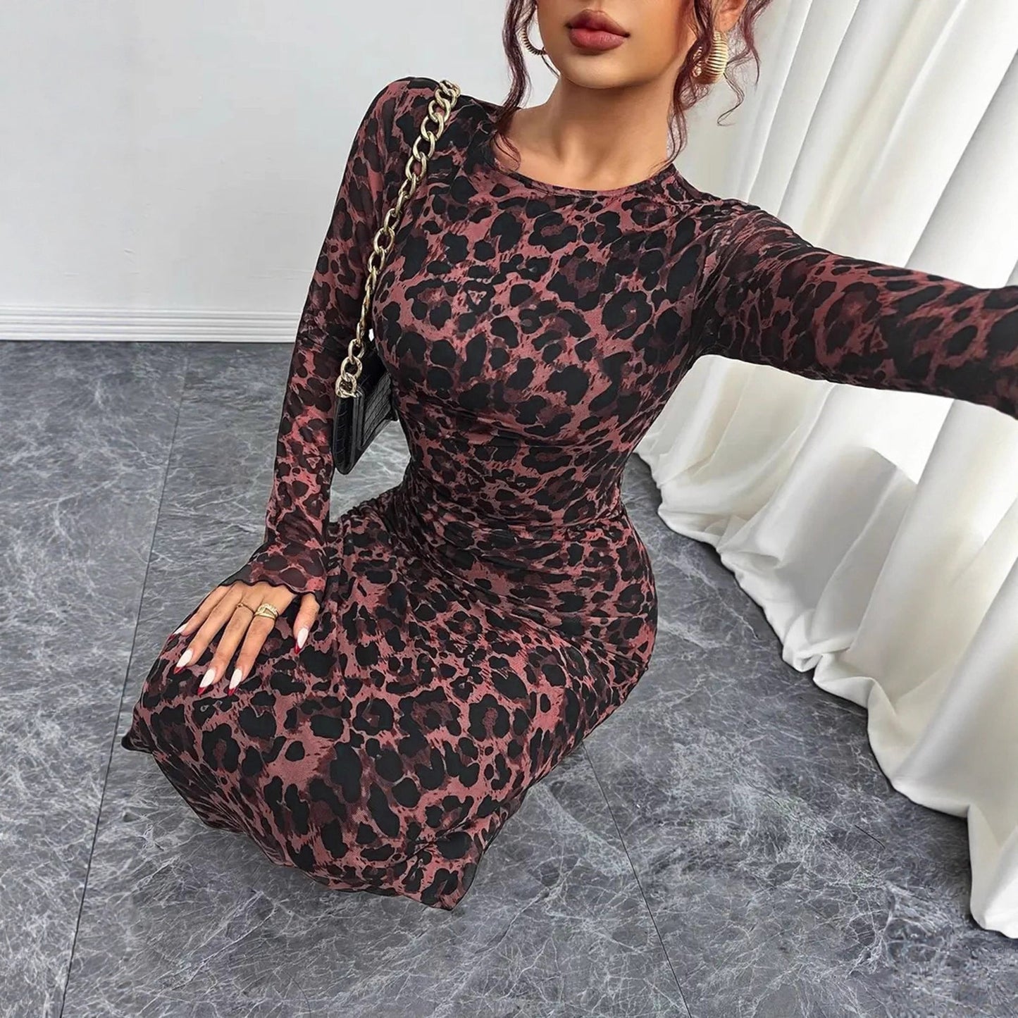Leopard Print Maxi Dress