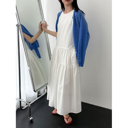 Korean design sleeveless vest dress spring new seaside vacation style long skirt