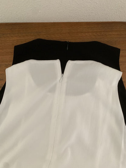 Sleeveless Dress Women Round Neck High Waist Solid Color Sundress